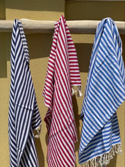 Striped Towel - Bright Blue