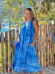 Bella Dress - Turquoise Tie Dye