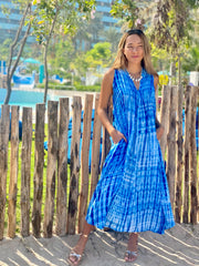 Bella Dress - Turquoise Tie Dye