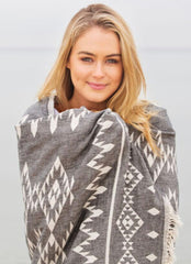 Oteki Kilim Towel - Charcoal