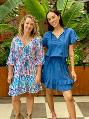 Izzy Dress Cotton Dot - French Navy