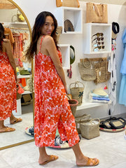 Ella Dress - Coral Flower