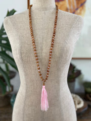 Wooden Tassel - Pale Pink