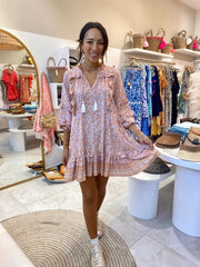 Gigi Dress - Apricot Flower