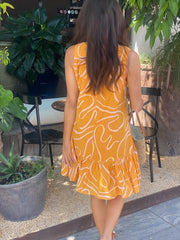 Sienna Dress Cotton - Mustard Swirl
