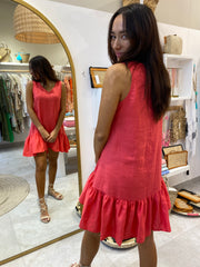 Sienna Dress - Raspberry Linen