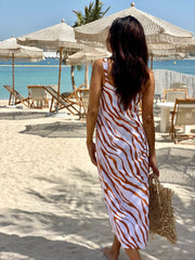 Slip Dress - Tan Zebra