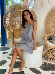 Lucy Dress - Grey Linen