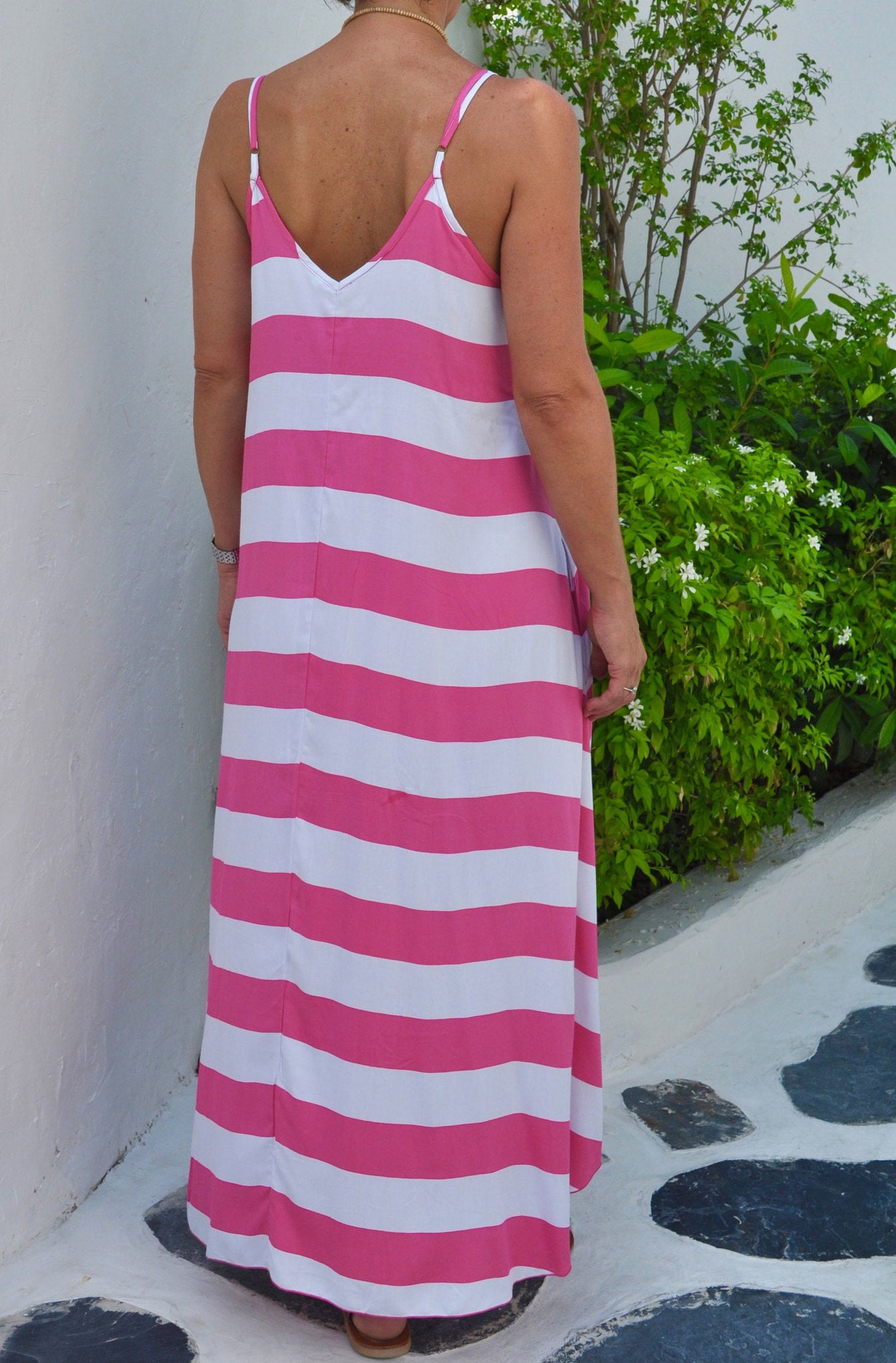 Monica Stripe Dress - Pink