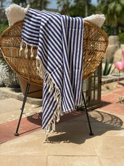 Striped Towel - Navy Blue