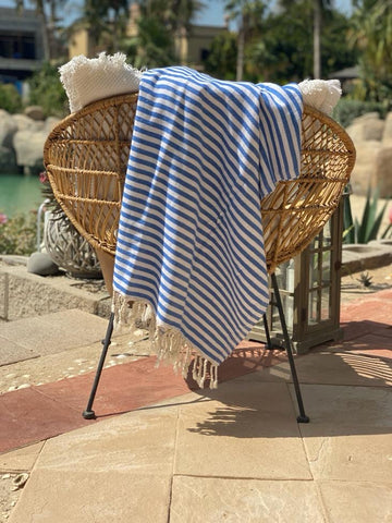 Striped Towel - Bright Blue